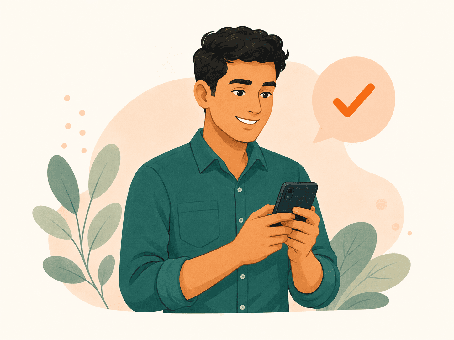 Employee using SalsaHR on a mobile phone.